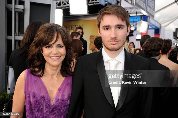 Actress Sally Field and son, Sam Greisman attend the 19th Annual Screen Actors Guild Awards at The Shrine Auditorium on January 27, 2013 in Los...
