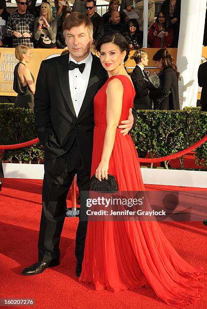 Actor Alec Baldwin and his wife Hilaria Thomas during the 19th Annual Screen Actors Guild Awards held at The Shrine Auditorium on January 27, 2013 in...