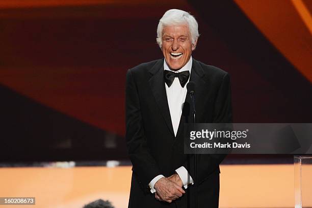 Actor Dick Van Dyke speaks onstage during the 19th Annual Screen Actors Guild Awards held at The Shrine Auditorium on January 27, 2013 in Los...