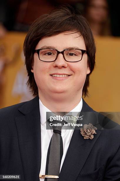 Actor Clark Duke arrives at the19th Annual Screen Actors Guild Awards held at The Shrine Auditorium on January 27, 2013 in Los Angeles, California.