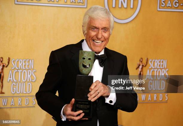 Lifetime Acheivement Award Winner Dick Van Dyke poses in the press room during the 19th Annual Screen Actors Guild Awards held at The Shrine...