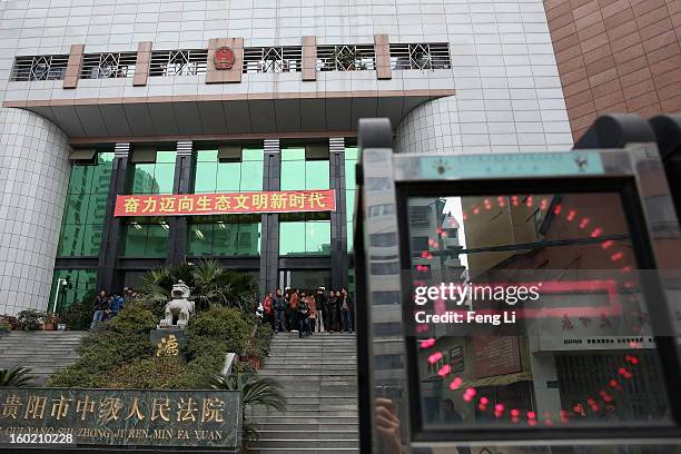 General view of Guiyang Intermediate People's Court after a press conference on former Chinese leader Bo Xilai's case on January 28, 2013 in Guiyang,...