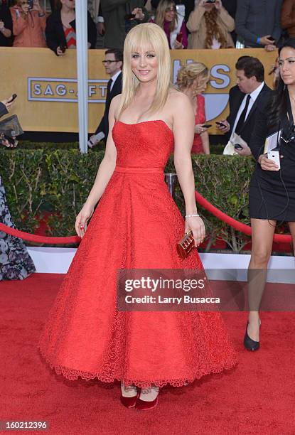 Actress Kaley Cuoco attends the 19th Annual Screen Actors Guild Awards at The Shrine Auditorium on January 27, 2013 in Los Angeles, California....