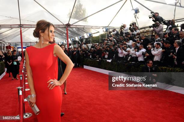 Actress Maria Menounos attends the 19th Annual Screen Actors Guild Awards at The Shrine Auditorium on January 27, 2013 in Los Angeles, California....