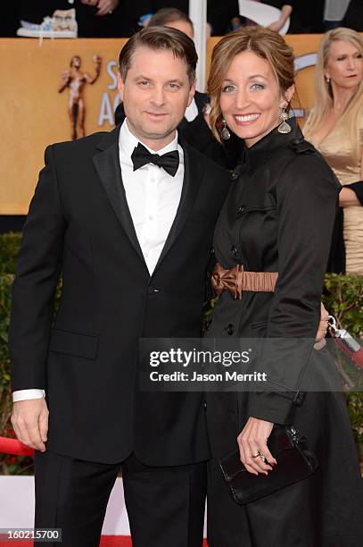 Actor Shea Whigham and Christine Whigham attend the 19th Annual Screen Actors Guild Awards at The Shrine Auditorium on January 27, 2013 in Los...