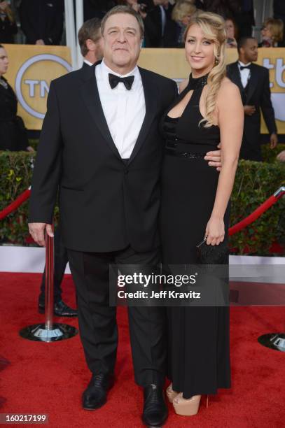 Actor John Goodman and Annabeth Hartzog arrive at the 19th Annual Screen Actors Guild Awards held at The Shrine Auditorium on January 27, 2013 in Los...