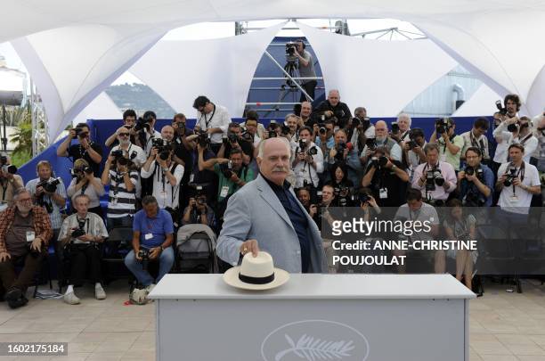 Russian actor and director Nikita Mikhalkov poses during the photocall of "Utomlyonnye Solntsem 2: Predstoyanie" presented in competition at the 63rd...