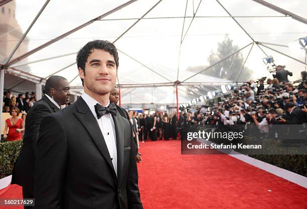 Actor Darren Criss attends the 19th Annual Screen Actors Guild Awards at The Shrine Auditorium on January 27, 2013 in Los Angeles, California....