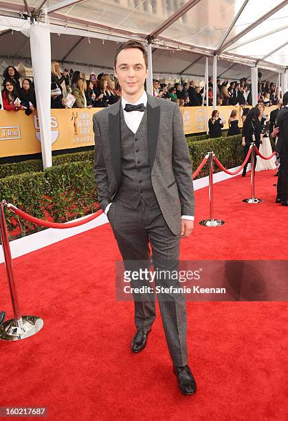 Actor Jim Parsons attends the 19th Annual Screen Actors Guild Awards at The Shrine Auditorium on January 27, 2013 in Los Angeles, California....
