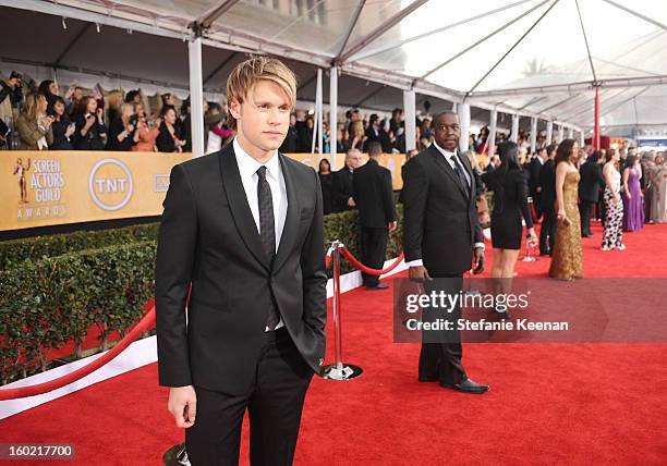 Actor Chord Overstreet attends the 19th Annual Screen Actors Guild Awards at The Shrine Auditorium on January 27, 2013 in Los Angeles, California....