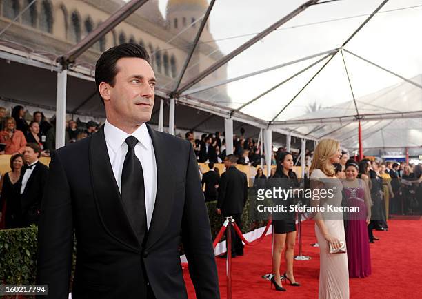 Actor Jon Hamm attends the 19th Annual Screen Actors Guild Awards at The Shrine Auditorium on January 27, 2013 in Los Angeles, California....