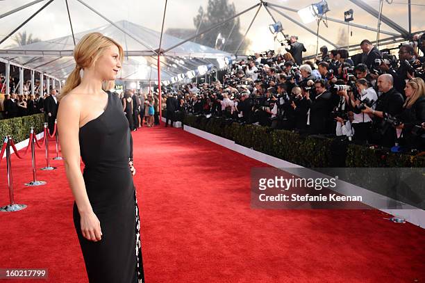 Actress Claire Danes attends the 19th Annual Screen Actors Guild Awards at The Shrine Auditorium on January 27, 2013 in Los Angeles, California....