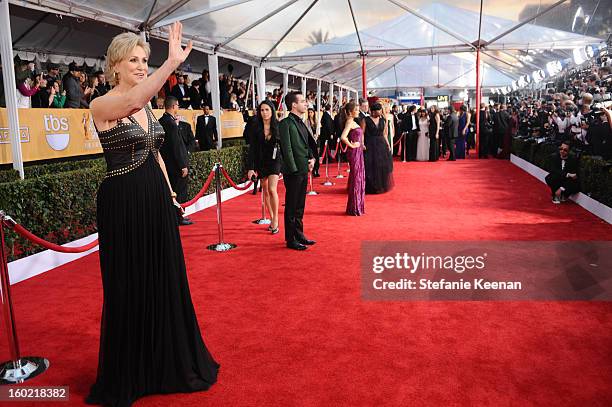 Actress Jane Lynch attends the 19th Annual Screen Actors Guild Awards at The Shrine Auditorium on January 27, 2013 in Los Angeles, California....