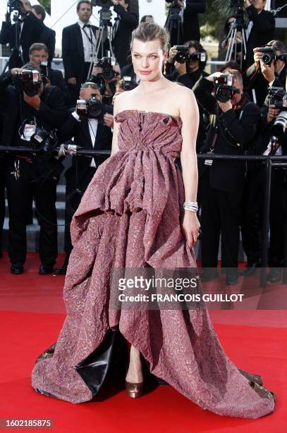 Model and actress Milla Jovovich arrives for the screening of "Utomlyonnye Solntsem 2: Predstoyanie" presented in competition at the 63rd Cannes Film...