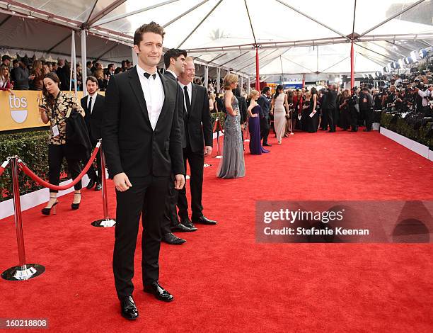 Actor Matthew Morrison attends the 19th Annual Screen Actors Guild Awards at The Shrine Auditorium on January 27, 2013 in Los Angeles, California....