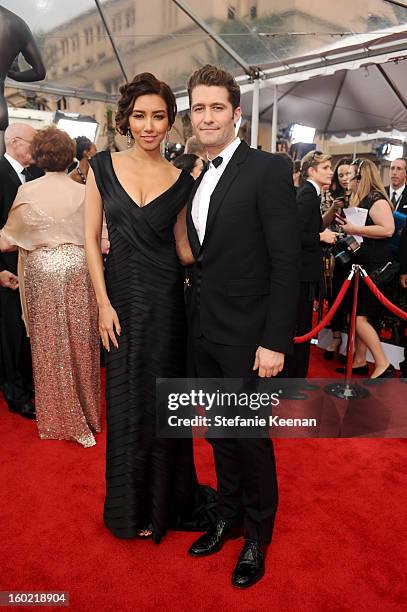 Actors Naya Rivera and Matthew Morrison attend the 19th Annual Screen Actors Guild Awards at The Shrine Auditorium on January 27, 2013 in Los...