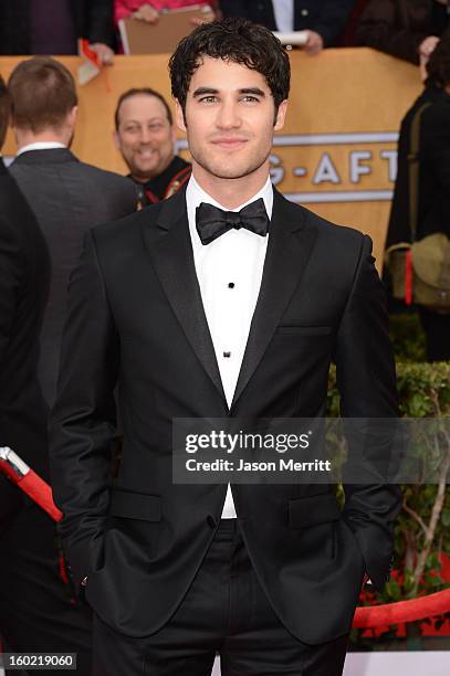 Actor Darren Criss attends the 19th Annual Screen Actors Guild Awards at The Shrine Auditorium on January 27, 2013 in Los Angeles, California....
