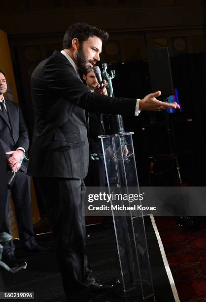 Actor/Director Ben Affleck backstage at the 19th Annual Screen Actors Guild Awards at The Shrine Auditorium on January 27, 2013 in Los Angeles,...