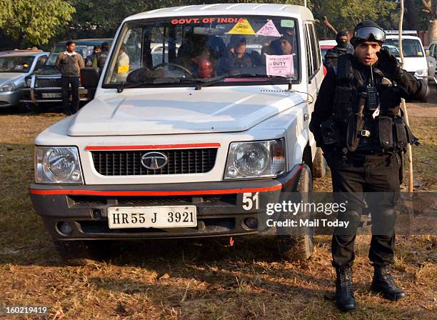 Commando during 64th Republic Day celebrations in New Delhi on Saturday.