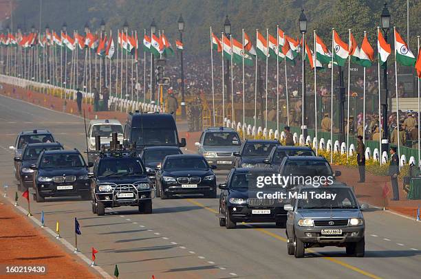 Convoy during 64th Republic Day celebrations in New Delhi on Saturday.