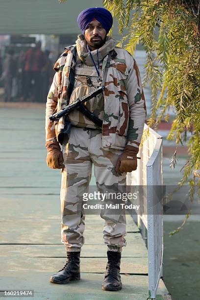 Commando during 64th Republic Day celebrations in New Delhi on Saturday.