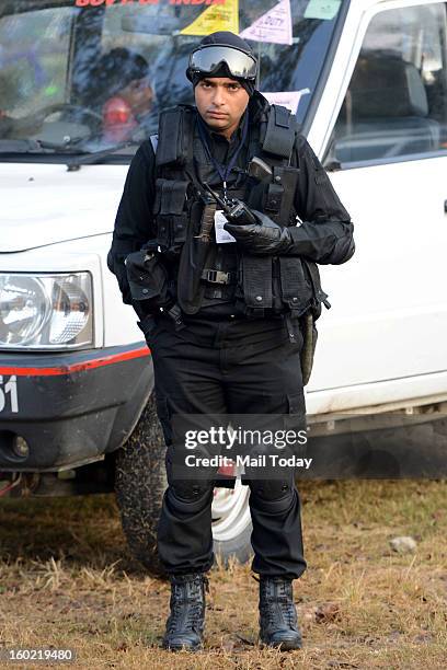 Commando during 64th Republic Day celebrations in New Delhi on Saturday.