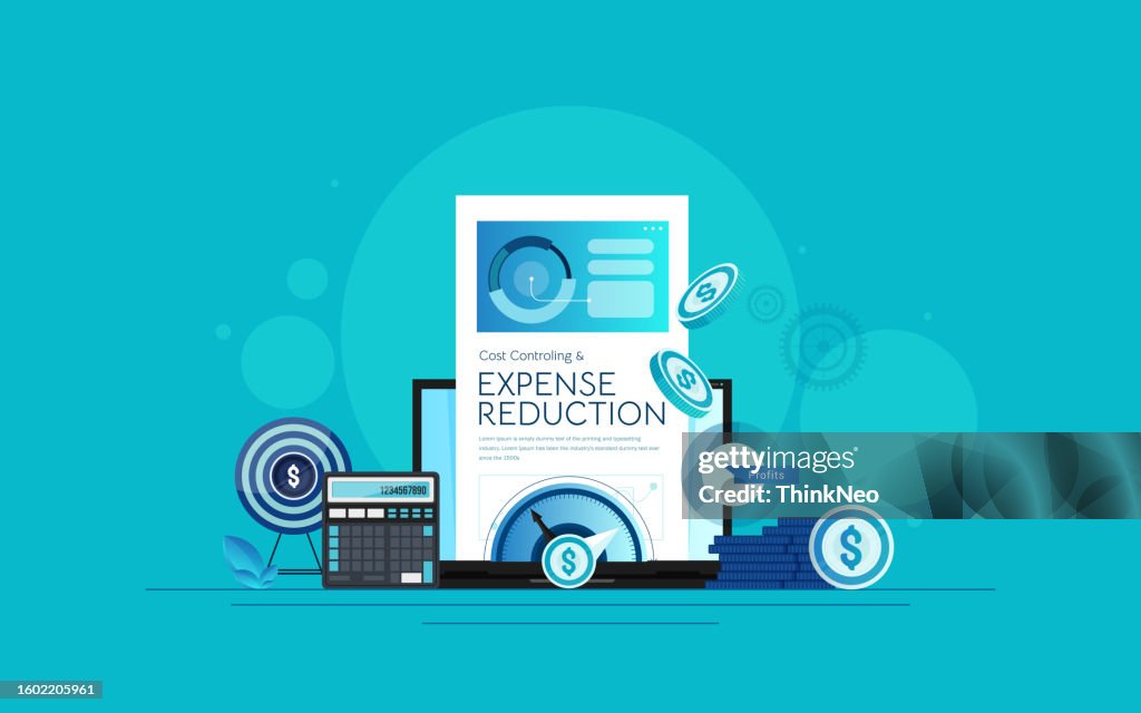 Flat Vector Concept Of Cost Reduction Dollar Rate Decrease High-Res ...