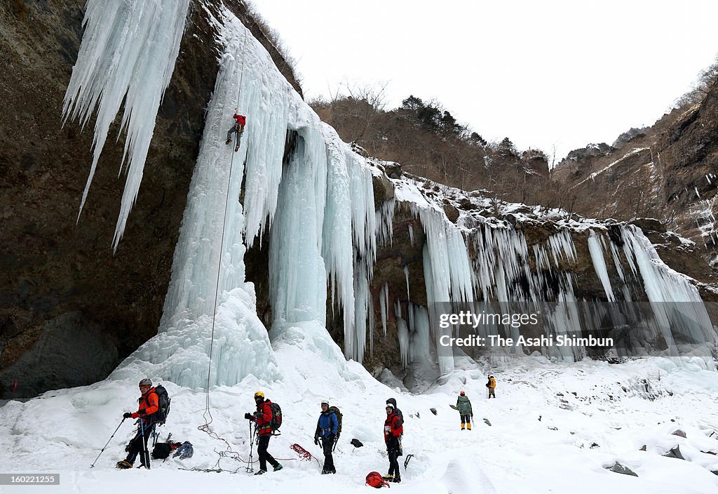 Frozen Unryu Valley In Nikko