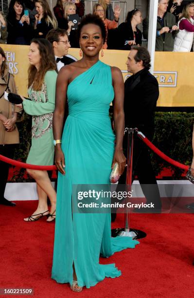Actress Viola Davis arrives at the 19th Annual Screen Actors Guild Awards held at The Shrine Auditorium on January 27, 2013 in Los Angeles,...