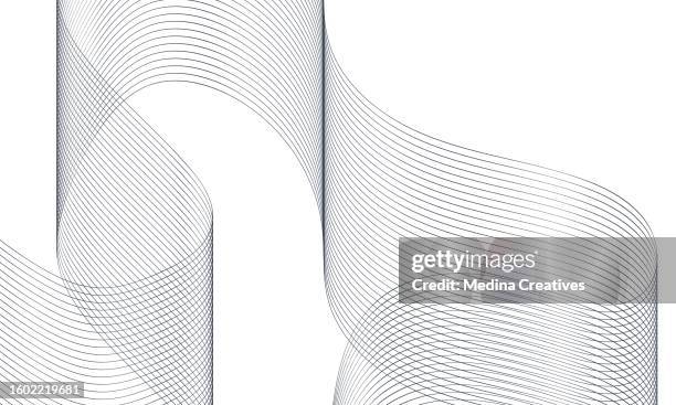 ilustraciones, imágenes clip art, dibujos animados e iconos de stock de líneas onduladas diseño abstracto de fondo - encorvado