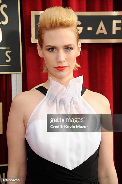 January Jones attends the 19th Annual Screen Actors Guild Awards at The Shrine Auditorium on January 27, 2013 in Los Angeles, California....