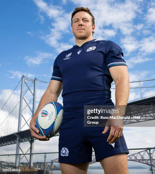 Scotland's Hamish Watson during the Scotland World Cup Squad Announcement at Queensferry Scotts, on August 16 in South Queensferry, Scotland.