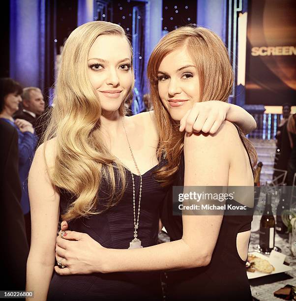 Actresses Amanda Seyfried and Isla Fisher attend the 19th Annual Screen Actors Guild Awards at The Shrine Auditorium on January 27, 2013 in Los...