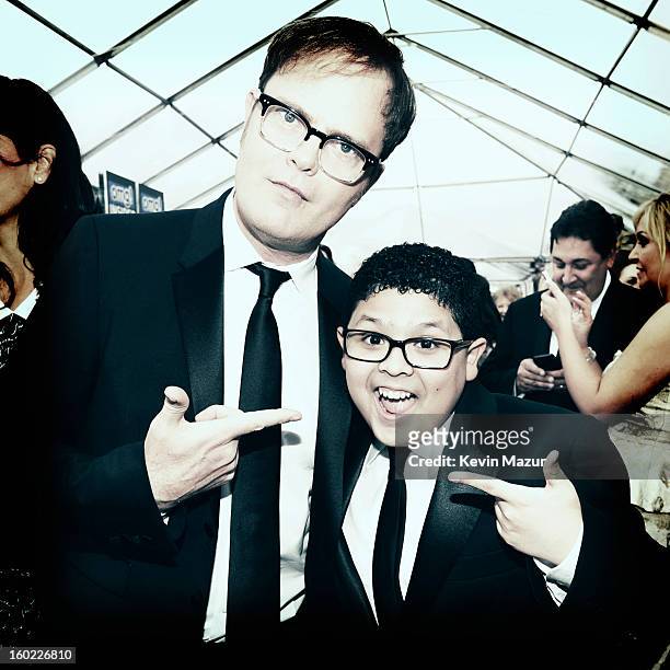 Rainn Wilson and Rico Rodriguez attend the 19th Annual Screen Actors Guild Awards at The Shrine Auditorium on January 27, 2013 in Los Angeles,...
