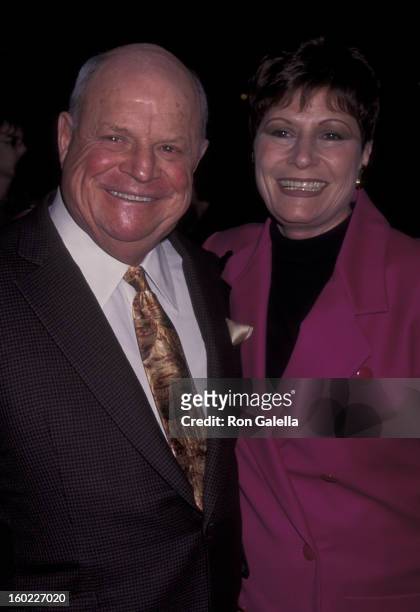 Comic Don Rickles and wife Barbara Sklar attend the world premiere of "Heat" on December 6, 1995 at Warner Brothers Studios in Burbank, California.