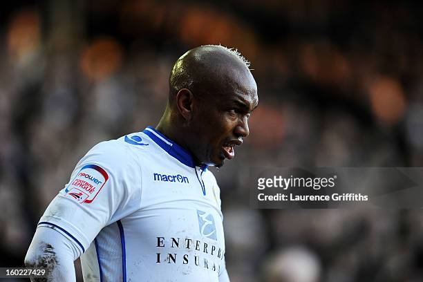 El-Hadji Diouf of Leeds looks on during the FA Cup with Budweiser Fourth Round match between Leeds United and Tottenham Hotspur at Elland Road on...