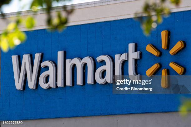 Walmart store in San Leandro, California, U.S., on Monday, Aug. 14, 2023. Walmart Inc. Is expected to release earnings figures on August 17....