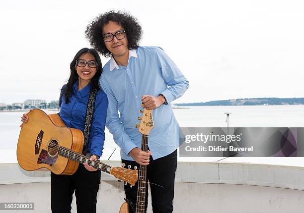 Indonesian Band 'Endha En Rhesa' poses during the photocall of 47th Midem at Palais des Festivals on January 28, 2013 in Cannes, France.