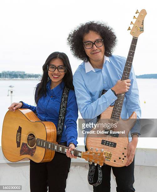 Indonesian Band 'Endha En Rhesa' poses during the photocall of 47th Midem at Palais des Festivals on January 28, 2013 in Cannes, France.