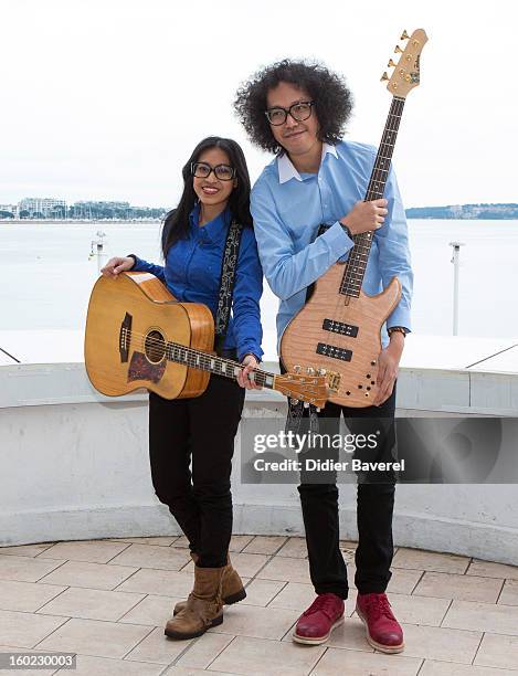 Indonesian Band 'Endha En Rhesa' poses during the photocall of 47th Midem at Palais des Festivals on January 28, 2013 in Cannes, France.