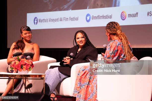 Storm Reid, Haley Elizabeth Anderson and Danielle Cadet attend the panel for "Jazzy Jumpers" during the 21st Annual Martha's Vineyard African...