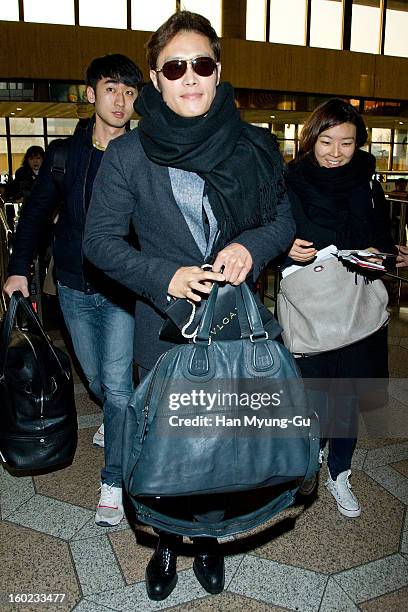 Actor Lee Byung-Hun is seen at Gimpo International Airport on January 28, 2013 in Seoul, South Korea.