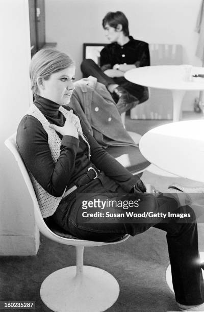 American fashion designer Betsey Johnson in her studio, New York, New York, September 6, 1966.