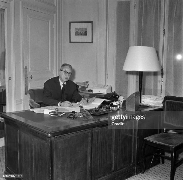 Charles Ritz, president of the Ritz Hotel Limited and son of the founder of the Parisian palace the Ritz César Ritz, poses at his office at the Ritz...