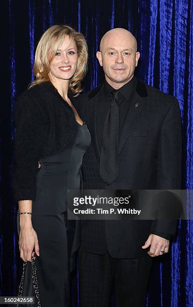 Renee O'Brien and Ross Kemp attend the Retail Trust London Ball at Grosvenor House, on January 28, 2013 in London, England.