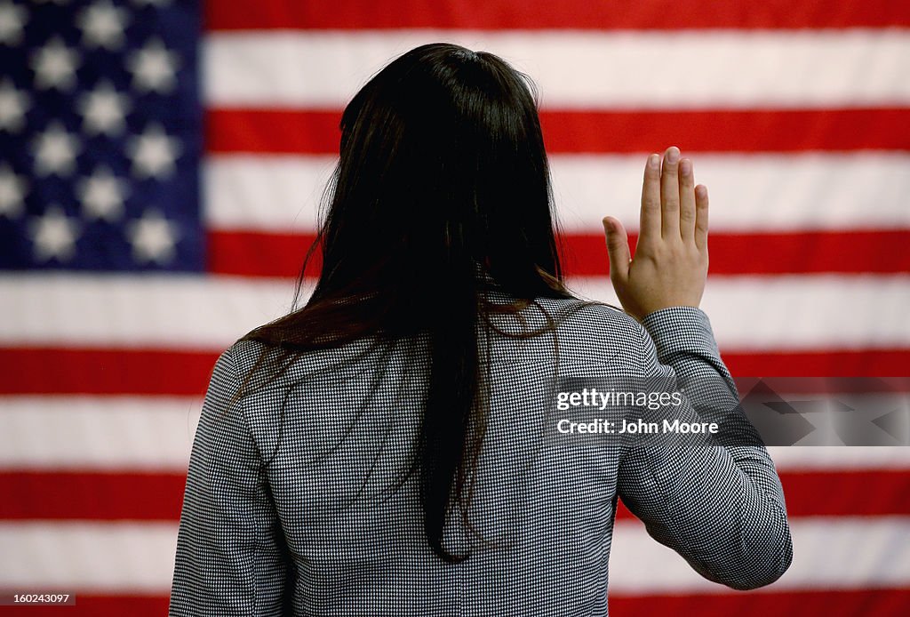 Immigrants Become Naturalized US Citizens At Ceremony In New Jersey