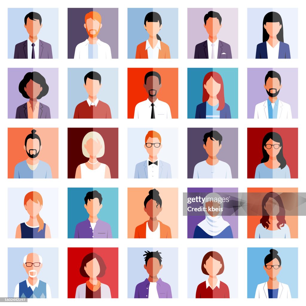 People Portraits Avatar Icon Set