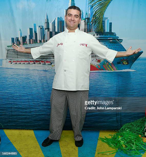 Baker Buddy Valastro attends the Norwegian Warming Station launch in Times Square on January 28, 2013 in New York City.