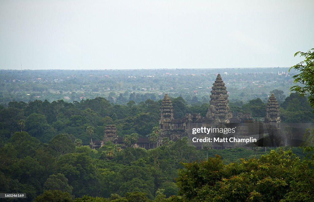 Bird's Eye View of Angkor Wat in the Jungle