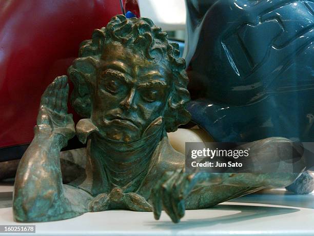 Luigi Colani Design, Beethoven Sculpture, Bronze during 50 Years Luigi Colani "Futurama" Exhibition at Nancyhalle in Karlsruhe, Germany.